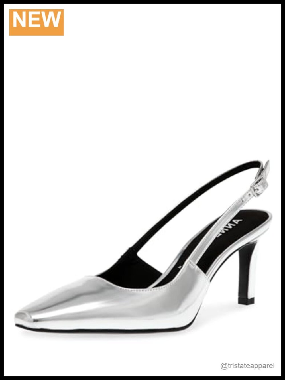 Womens Kitten Heel Slingback Pointed Toe Pump Faux Leather Comfort Dance Shoe